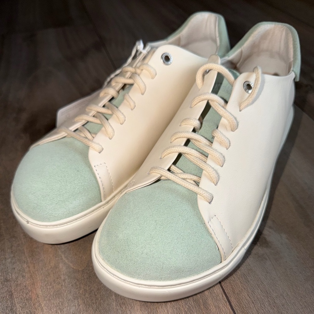 Birkenstock Bend Low Leather & Suede Sneakers - Matcha/Eggshell - Size 9 - Picture 10 of 12
